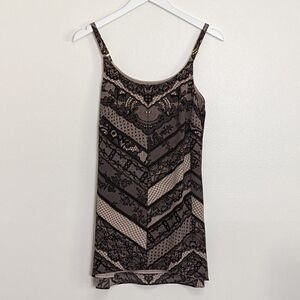 CAbi 3278 Monaco Lace Print Tank XS Extra Small Spaghetti Straps